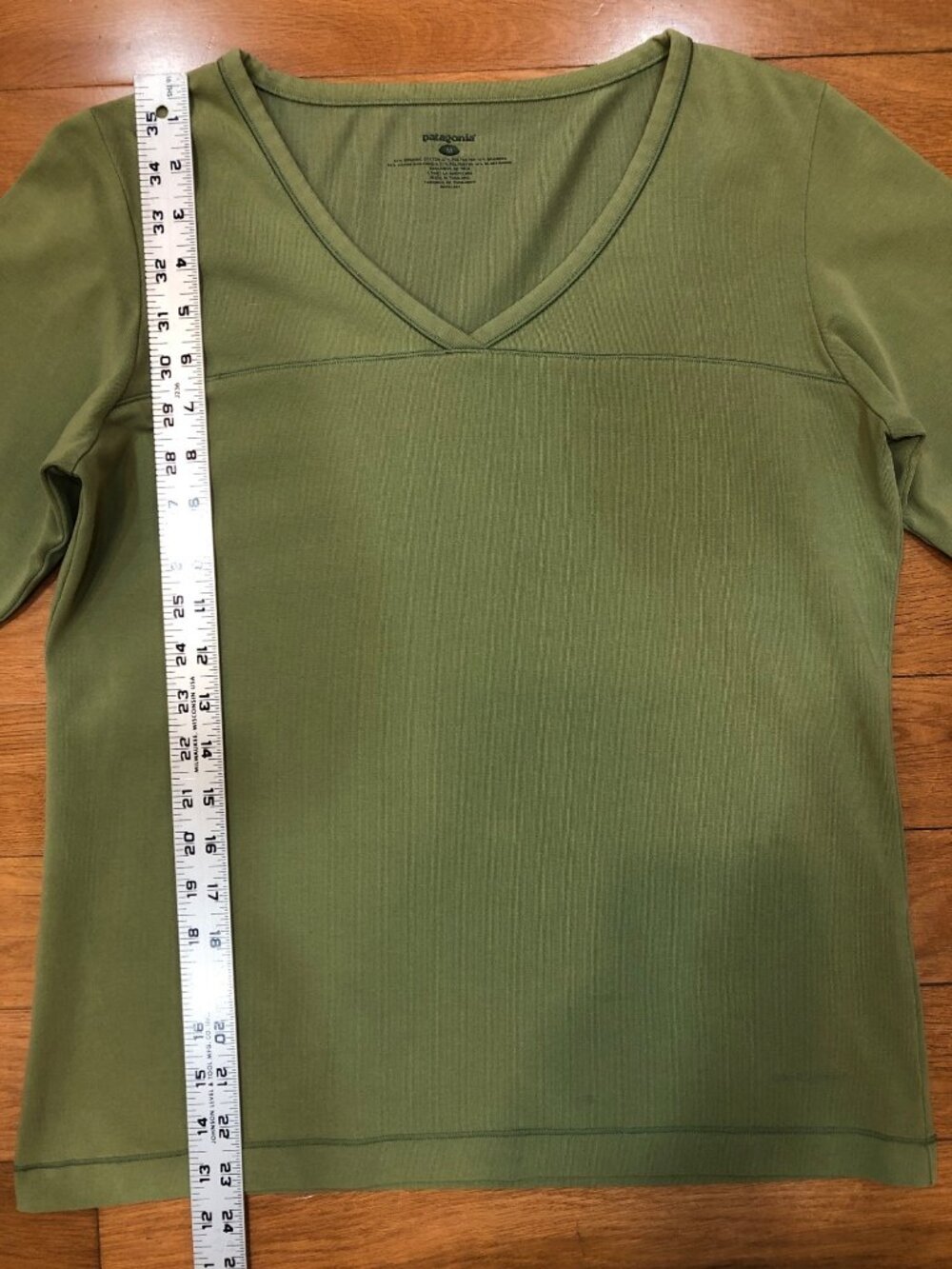 Patagonia Vitaliti Vee Long Sleeve Shirt Women's M Green Organic Cotton Stretch - Picture 6 of 9